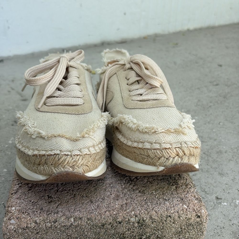 rag & bone Beige Frayed Espadrille Sneakers - Picture 4 of 8